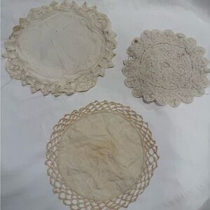 Elegant Lace Doilies Set 5 total see photos
